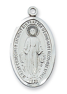 1.01 x 0.56 x 0.8 in. Sterling Silver Miraculous Pendant