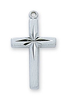 0.79 x 0.45 x 0.5 in. Sterling Silver Cross Pendant for Brass Chain