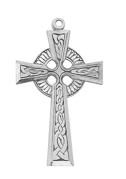 L5AC 1.75 x 1.01 x .17 in. Sterling Silver Celtic Cross Pendant