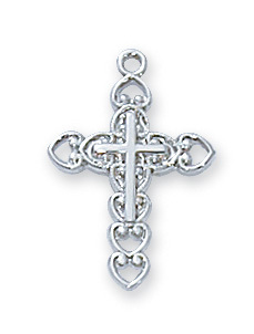0.65 x 0.43 x 0.5 in. Sterling Silver Cross Pendant