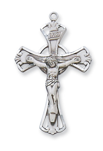 1.26 x 0.77 x 0.11 in. Sterling Silver Crucifix Pendant