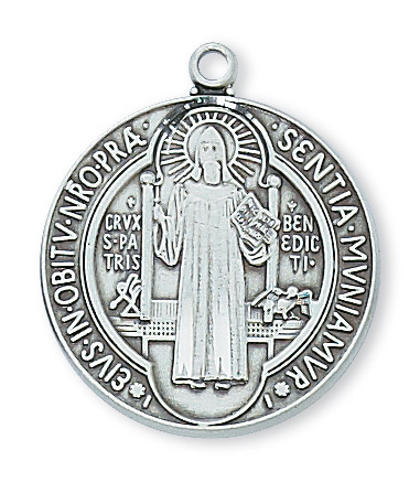 1.03 x 0.89 x 0.8 in. Sterling Silver St. Benedict Pendant