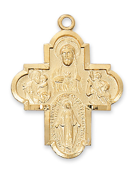 10.4 x 1.08 x 0.7 in. Gold Over Sterling 4-way Pendant