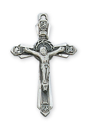 1 x 0.62 x 0.1 in. Sterling Silver Crucifix Pendant