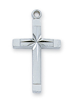0.81 x 0.45 x 0.1 in. Sterling Silver Cross Pendant for Brass Chain