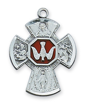 0.91 x 0.69 x 0.7 in. Sterling Silver 4-way Pendant