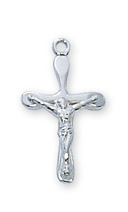 0.6 x 0.35 x 0.9 in. Sterling Silver Crucifix Pendant