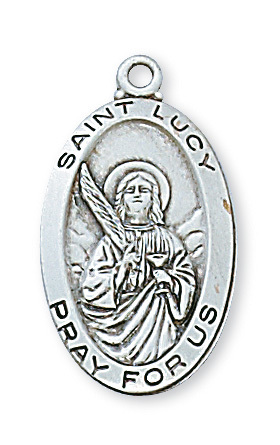 1.05 x 0.58 x 0.7 in. Sterling Silver St. Lucy Pendant