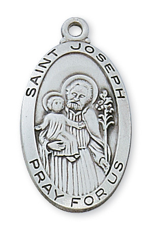 L550JS 1.19 x 0.65 x 0.7 in. Sterling Silver St.Joseph Pendant