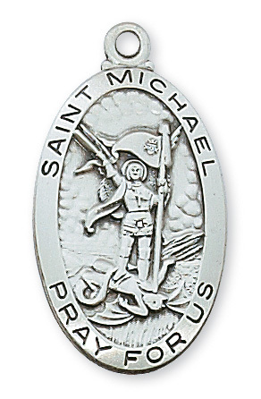 L550MK 1.19 x 0.65 x 0.7 in. Sterling Silver St.Michael Pendant