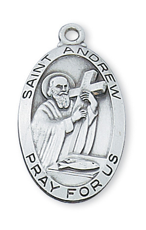 1.19 x 0.65 x 0.7 in. Sterling Silver St. Andrew Pendant