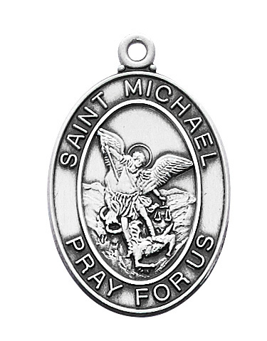 10.16 x 0.75 x 0.6 in. Sterling Silver St. Michael Pendant