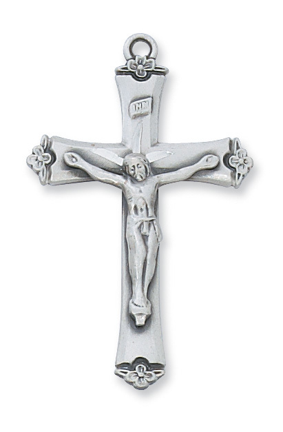 10.56 x 0.95 x .13 in. Sterling Silver Crucifix Pendant