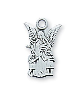0.57 x 0.35 x 0.5 in. Sterling Silver Guardian Angel Pendant