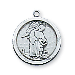 0.65 x 0.56 x 0.6 in. Sterling Silver Guardian Angel Pendant