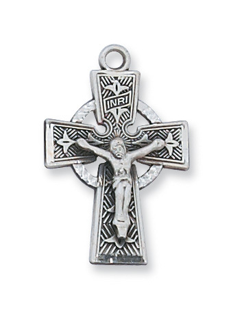 L8084 0.95 x 0.61 x 0.5 in. Sterling Silver Celtic Crucifix Pendant