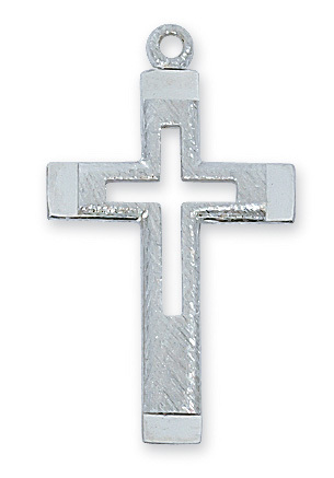 1.12 x 0.65 x 0.5 in. Sterling Silver Cross Pendant