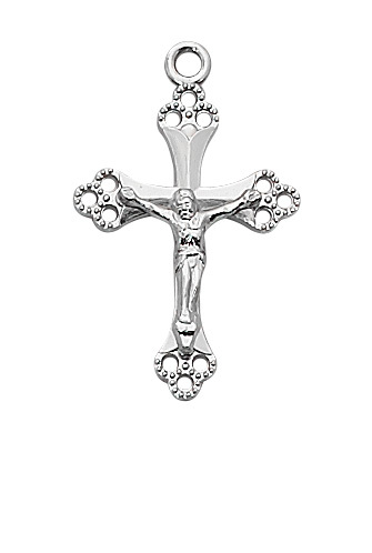 0.94 x 0.59 x 0.5 in. Sterling Silver Crucifix Pendant