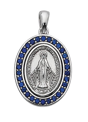 0.87 x .64 x 0.1 in. Sterling Silver Miraculous Pendant