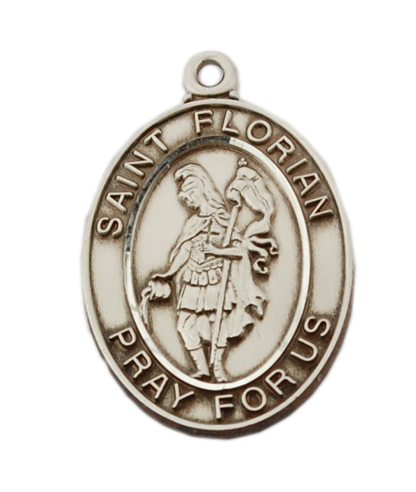 L684FL 1.16 x 0.75 x 0.6 in. Sterling Silver St.Florian Pendant