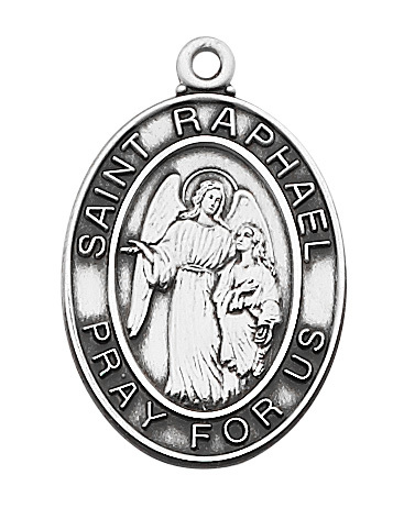 L684RH 10.16 x 0.75 x 0.6 in. Sterling Silver St. Raphael Pendant
