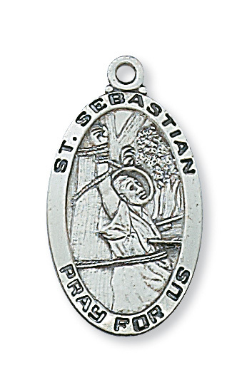 1.19 x 0.65 x 0.7 in. Sterling Silver St. Sebastian Pendant