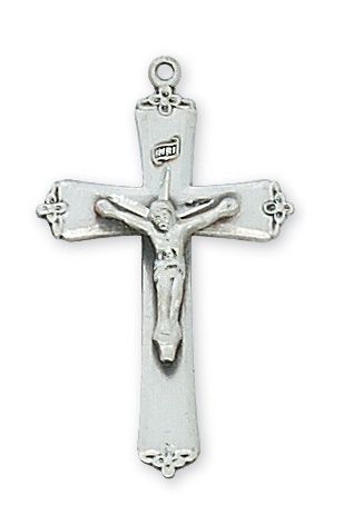 1.11 x .67 x 0.9 in. Sterling Silver Crucifix Pendant