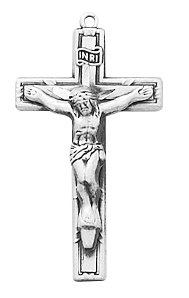 1.11 x 0.61 x 0.13 in. Sterling Silver Crucifix Pendant