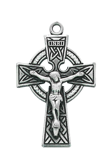 1.48 x 0.95 x 0.15 in. Sterling Silver Celtic Crucifix Pendant