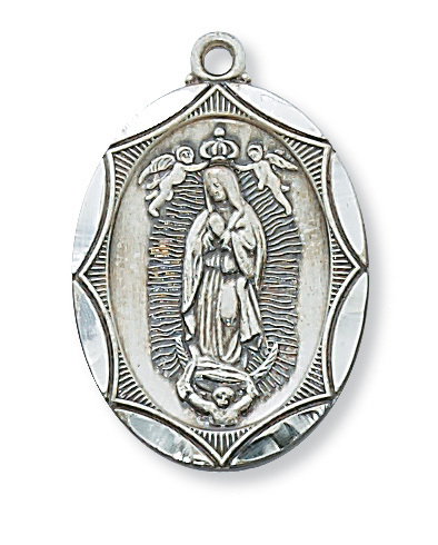 1.15 x 0.75 x 0.8 in. Sterling Silver Guadalupe Pendant