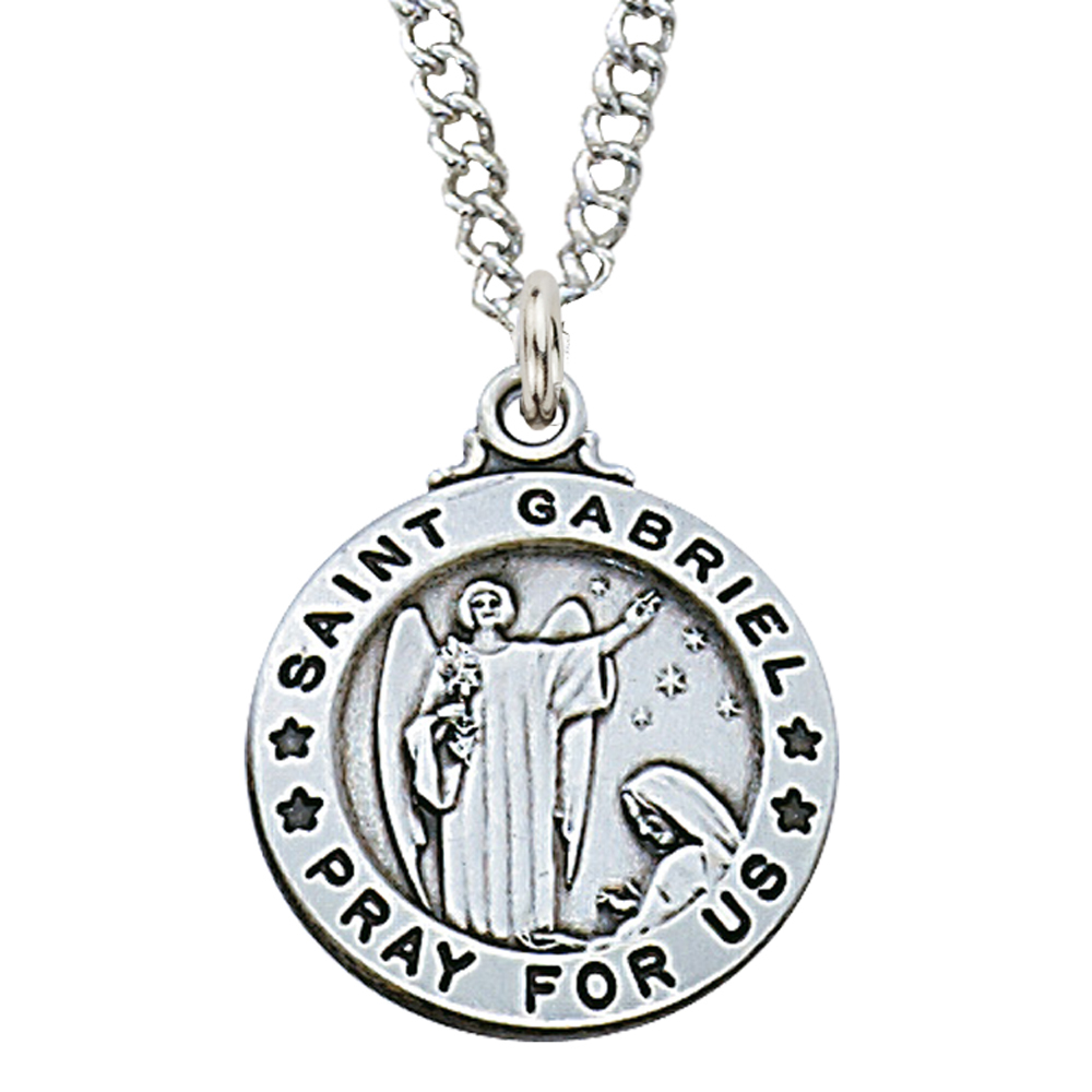 0.95 x 0.79 x 0.6 in. Sterling Silver St. Gabriel Pendant