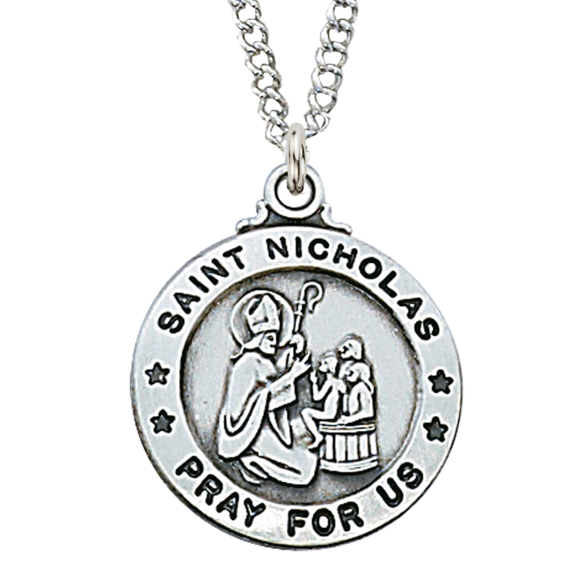 0.95 x 0.79 x 0.6 in. Sterling Silver St. Nicholas Pendant