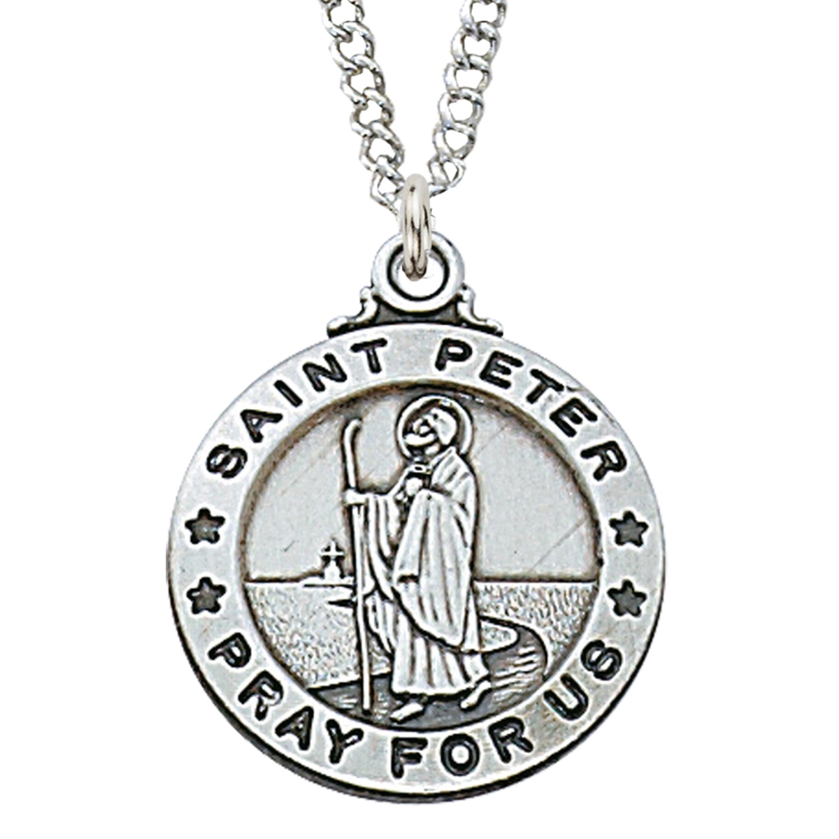 L600PTR 0.95 x 0.79 x 0.6 in. Sterling Silver St. Peter Pendant