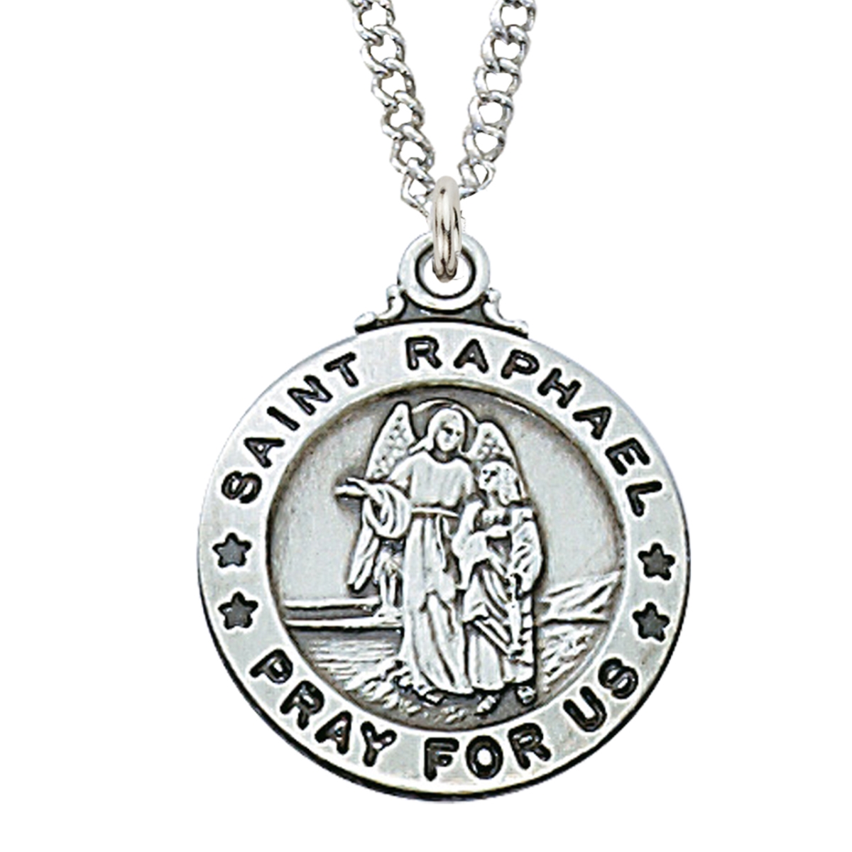 0.95 x 0.79 x 0.6 in. Sterling Silver St. Raphael Pendant