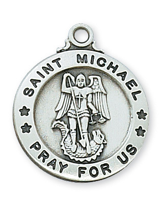 L600MK 0.95 x 0.79 x 0.6 in. Sterling Silver St. Michael Pendant