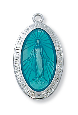 0.83 x 00.71 x 0.5 in. Sterling Silver Miraculous Pendant