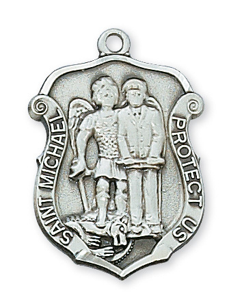 L571 1.1 x .76 x .8 in. Sterling Silver St. Michael Pendant