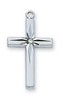 0.79 x 0.45 x 0.5 in. Sterling Silver Cross Pendant