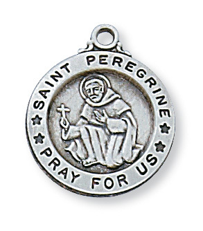 0.75 x 0.63 x 0.6 in. Sterling Silver St. Peregrine Pendant