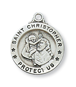 L700CH 0.75 x 0.63 x 0.6 in. Sterling Silver St. Christopher Pendant