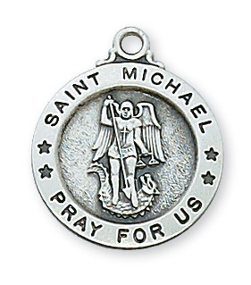 0.75 x 0.63 x 0.6 in. Sterling Silver St. Michael Pendant