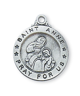 0.75 x 0.63 x 0.6 in. Sterling Silver St. Anne Pendant