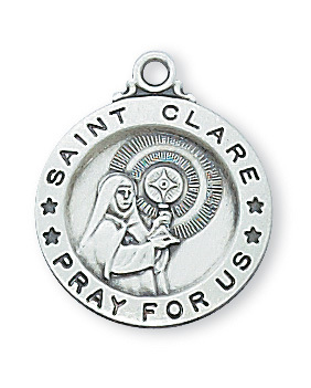 L700CL 0.75 x 0.63 x 0.6 in. Sterling Silver St. Clare Pendant