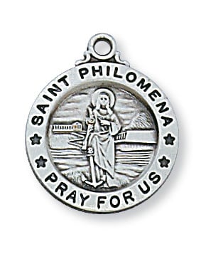 L700PH 0.75 x 0.63 x 0.6 in. Sterling Silver St. Philomena Pendant