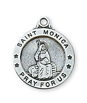 L700MN 0.75 x 0.63 x 0.6 in. Sterling Silver St. Monica Pendant