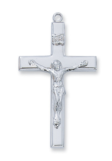 1.52 x 0.86 x 0.6 in. Sterling Silver Crucifix Pendant