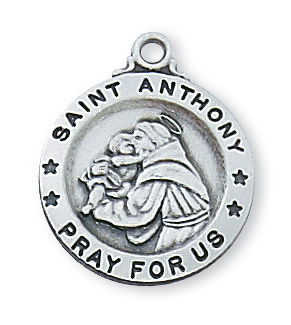 L700AN 0.75 x 0.63 x 0.6 in. Sterling Silver St. Anthony Pendant