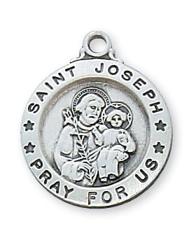 L700JS 0.75 x 0.63 x 0.6 in. Sterling Silver St. Joseph Pendant
