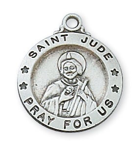 0.75 x 0.63 x 0.6 in. Sterling Silver St. Jude Pendant