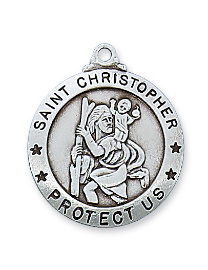 1.03 x 0.89 x 0.8 in. Sterling Silver St.Christopher Pendant